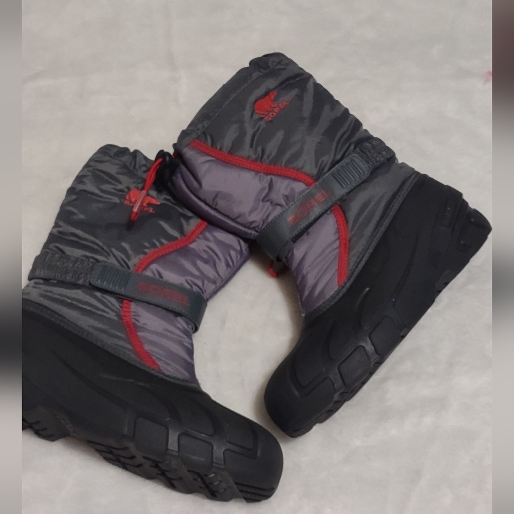 Sorel Black and Red Snow Boots
